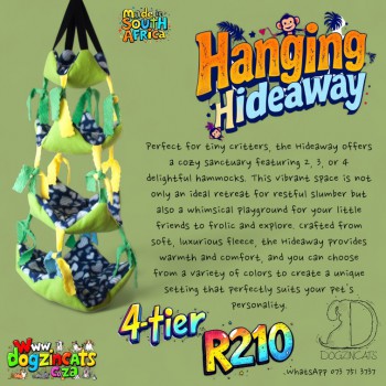 hanging hideaway for Marmosets and Sugar Gliders