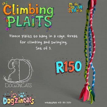 Climbing plaits for marmosets and sugar gliders