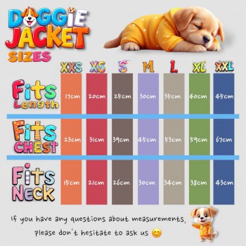 doggie jacket sizing chart